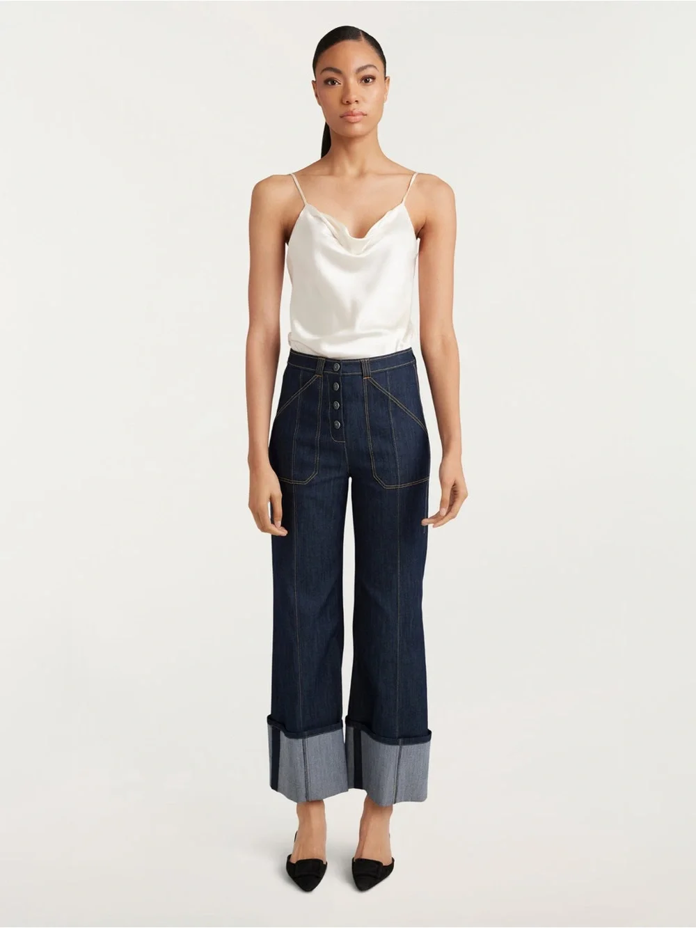 Cinq a Sept Benji Cuffed Jeans  Indigo Blue Size 4